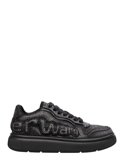 Puff Crystal Hotfix Sueded Sneaker (Grey Aged)