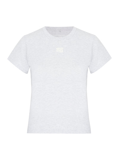 Puff Logo Shrunken Tee In Cotton Jersey (Light Heather Grey)