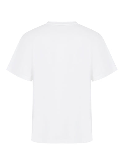 Puff Logo Shrunken Tee In Cotton Jersey (White)