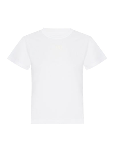 Puff Logo Shrunken Tee In Cotton Jersey (White)
