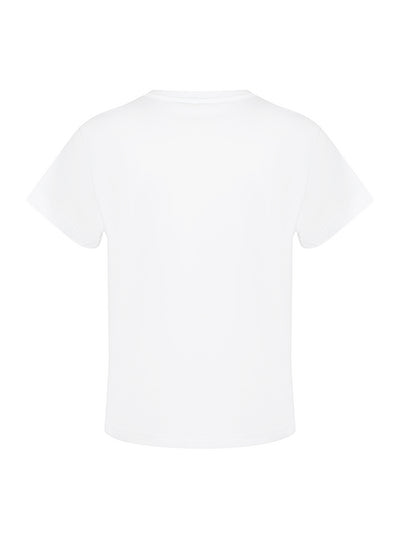 Puff Logo Shrunken Tee In Cotton Jersey (White)