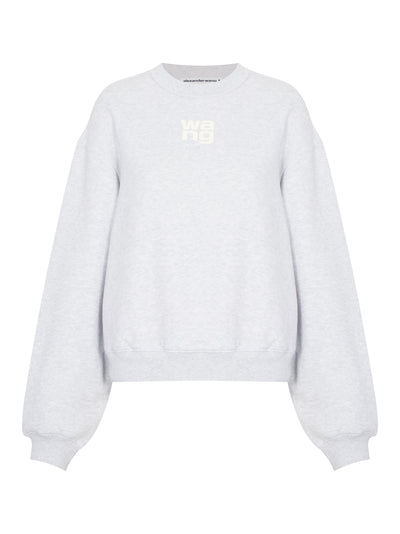 Puff Logo Sweatshirt In Structured Terry (Light Heather Grey)