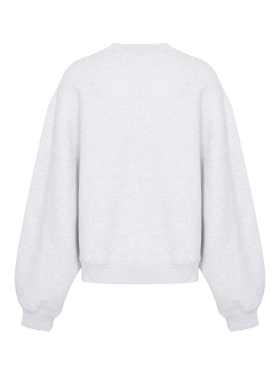 Puff Logo Sweatshirt In Structured Terry (Light Heather Grey)