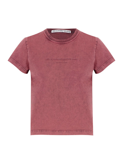 Shrunken Logo Embossed Tee (Acid Bright Red)