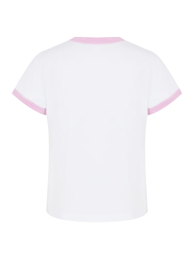 Shrunken Suga Baby Ringer Tee (White/Pink)
