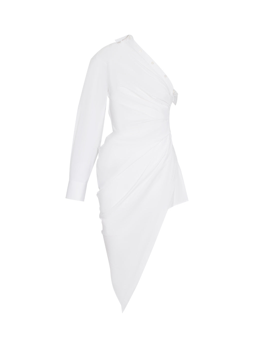Tailored Asymmetric Midi Dress (White)