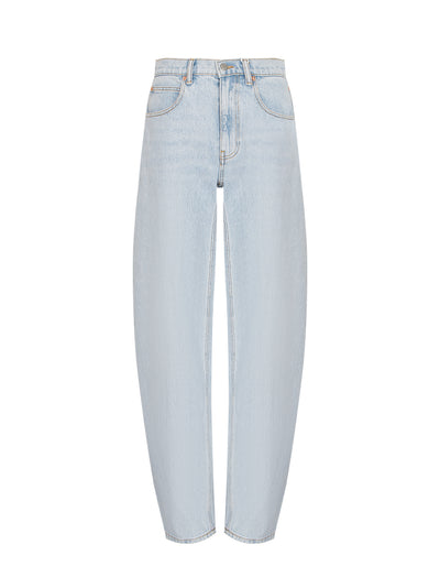 Zipped Back Slit Wide Legs Jean (Bleach)