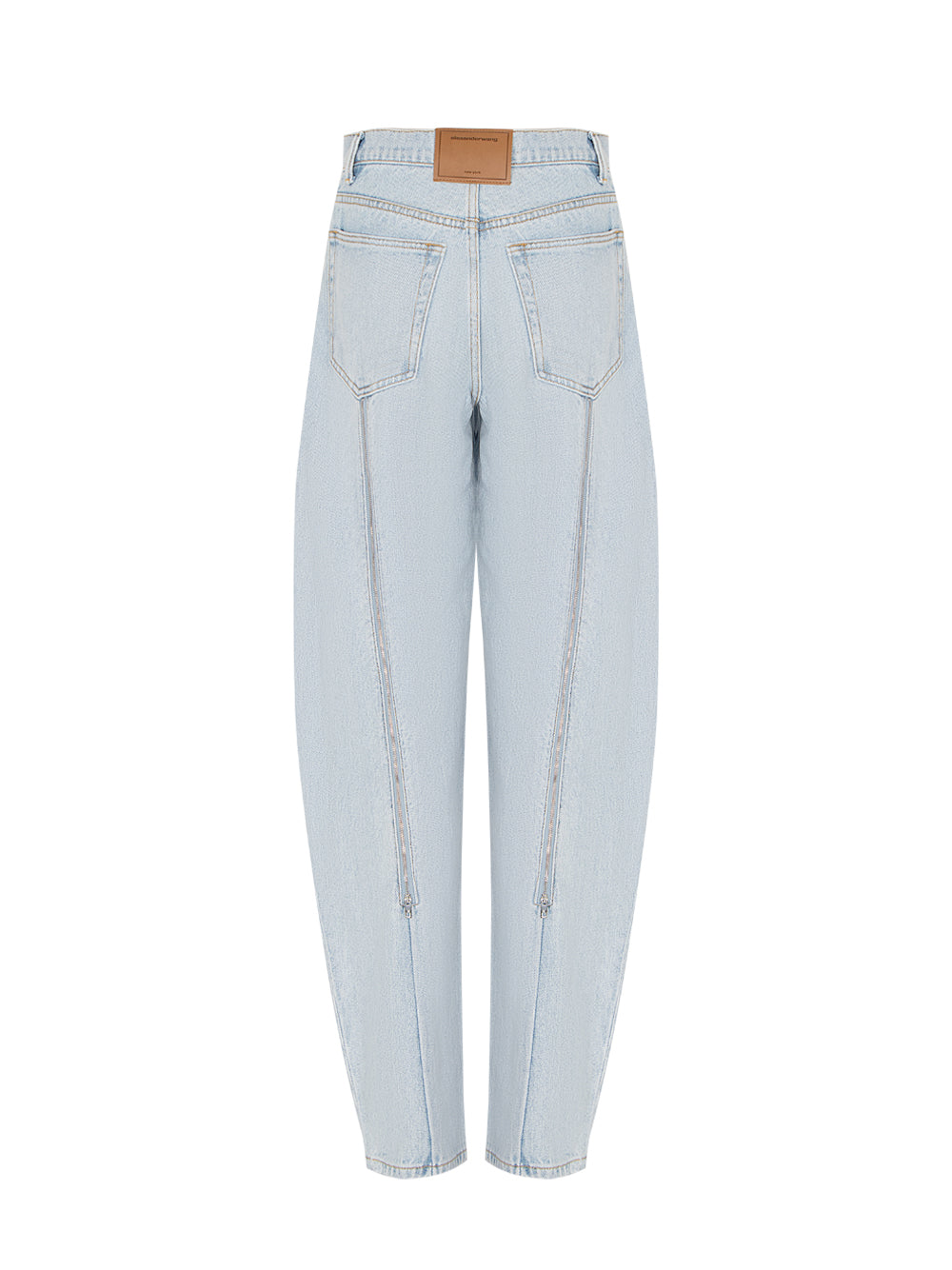 Zipped Back Slit Wide Legs Jean (Bleach)