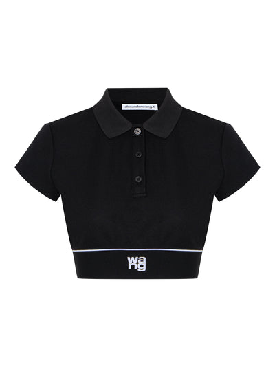 Cheerleader Polo Top (Black)