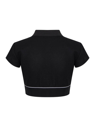 Cheerleader Polo Top (Black)