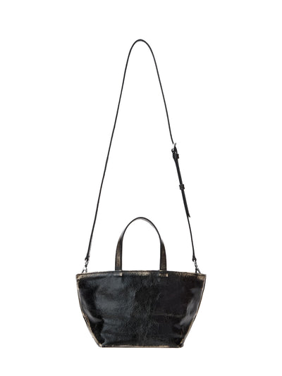 Punch Small Tote With Strap (Black/Cream)