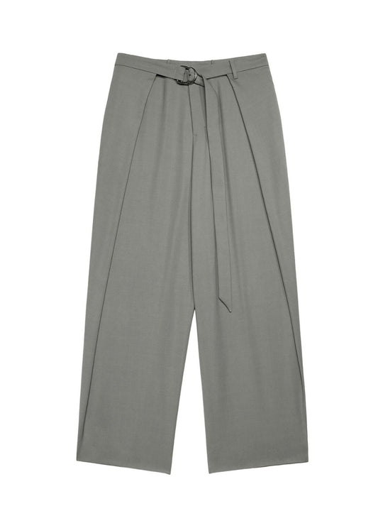 Ami Wide Fit Trousers With Floating Panels (Mineral Grey)
