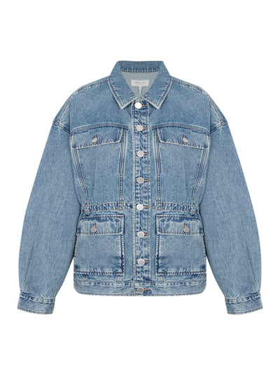 Amy Cinched Denim Trucker Jacket (Ithca)