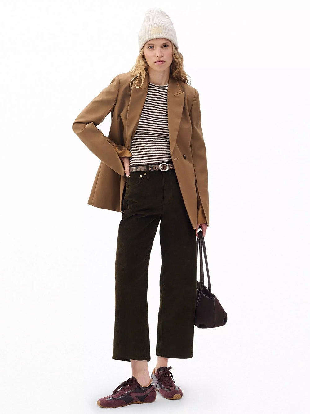 Andi Ankle Wide-Leg Corduroy Pants (Balsam)