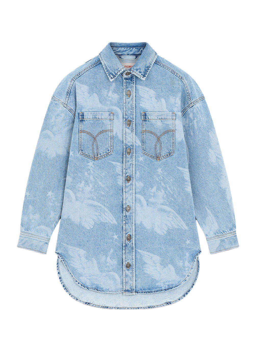 Angel Denim Shirt Dress (Light Blue)
