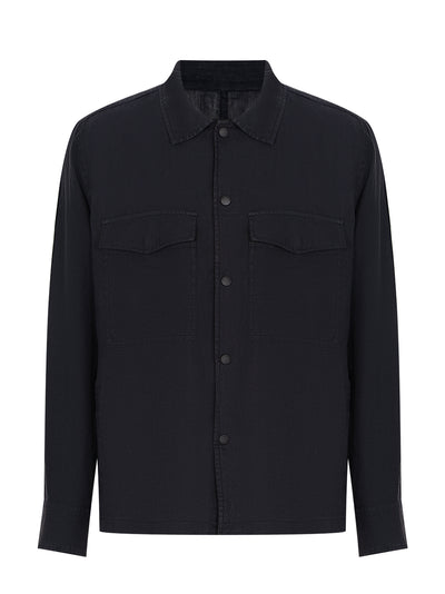 Angus Linen Shirt Jacket (Black)