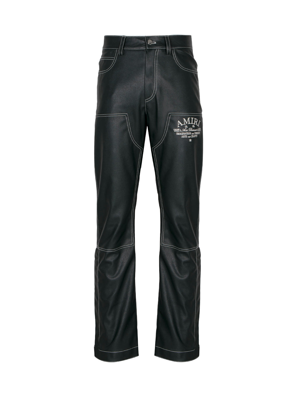 Arts District Faux Leather Carpenter Pants (Rain Forest)