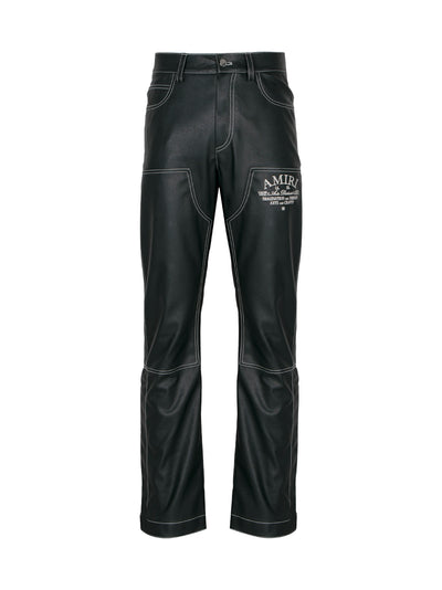 Arts District Faux Leather Carpenter Pants (Rain Forest)