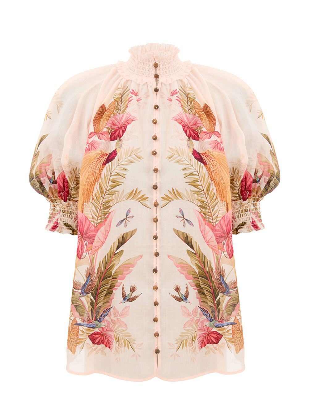 Ascension Billow Blouse (Cream Palm Floral)