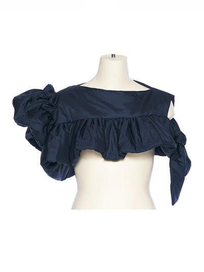 Asymmetric Puff Top (Navy)