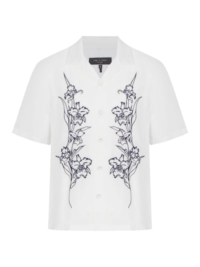 Avery Resort Embroidered Shirt (Aged White)