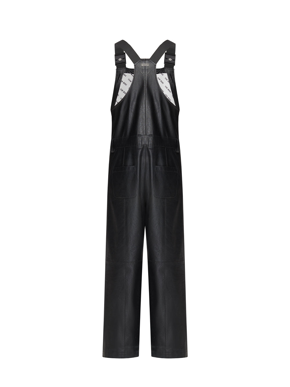 Faux Leather Jumpsuit Black