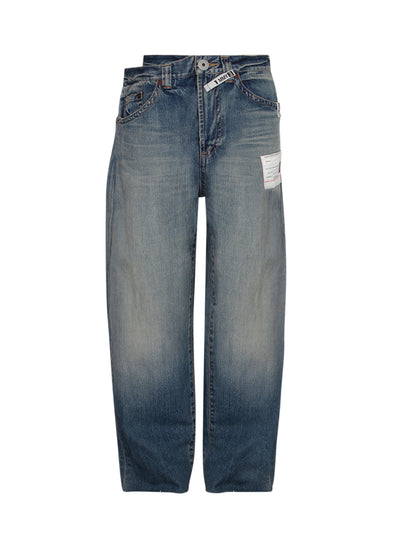 Huge Layered Denim Pants Indigo