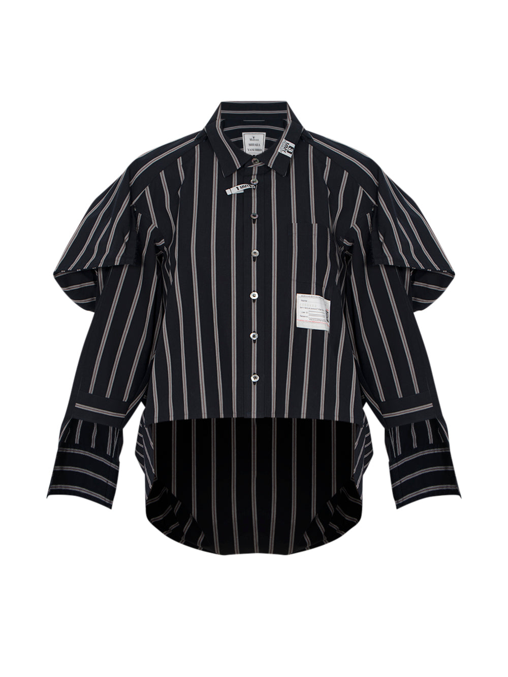 Asymmetric Stripe Shirt Black