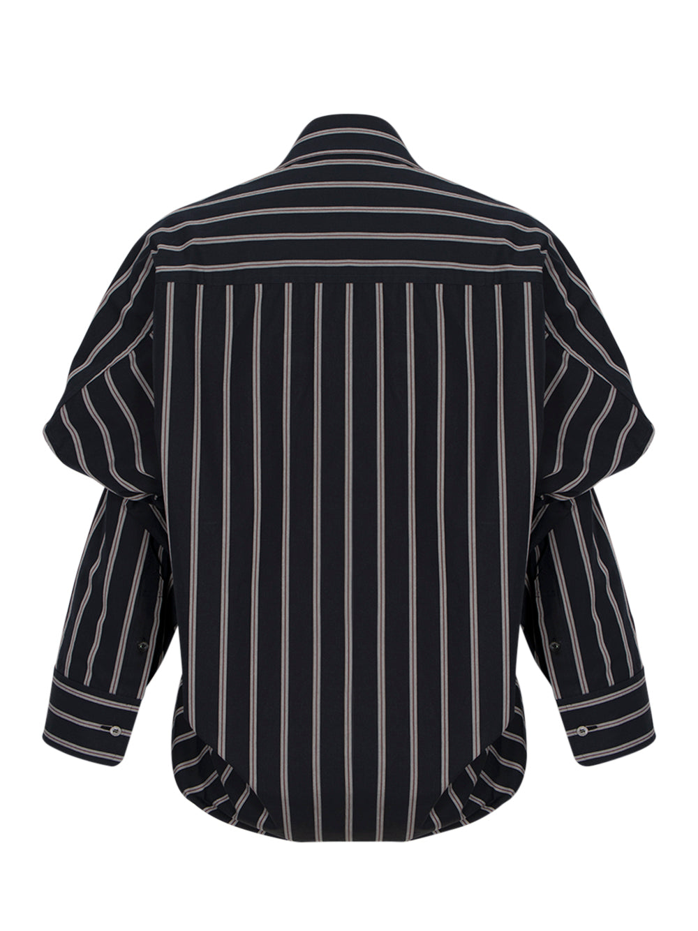 Asymmetric Stripe Shirt Black