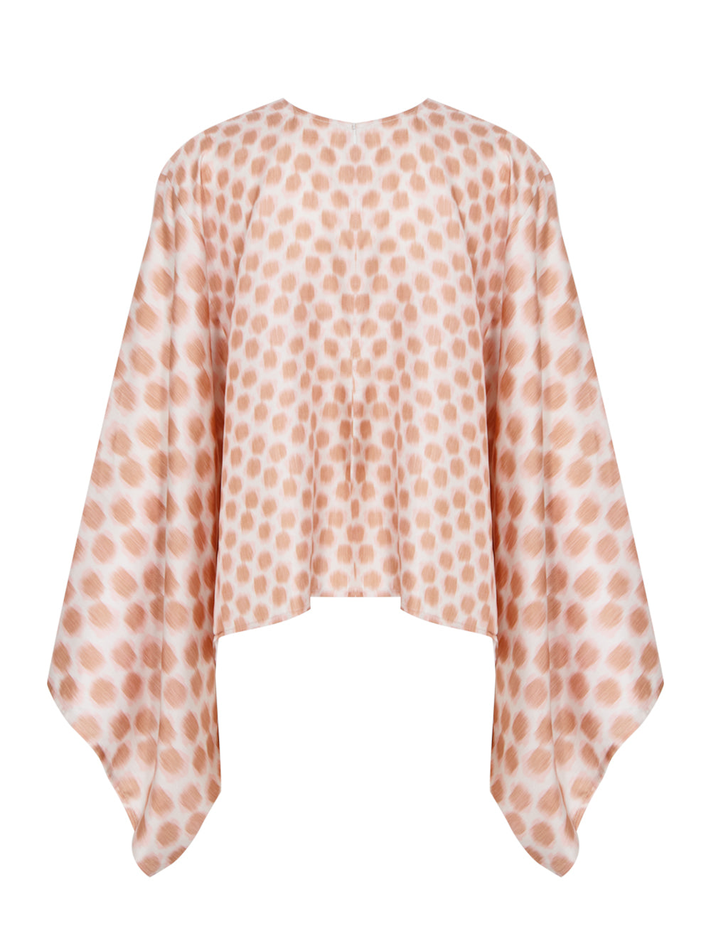 Mix Silk Printed Cape Blouse Blush