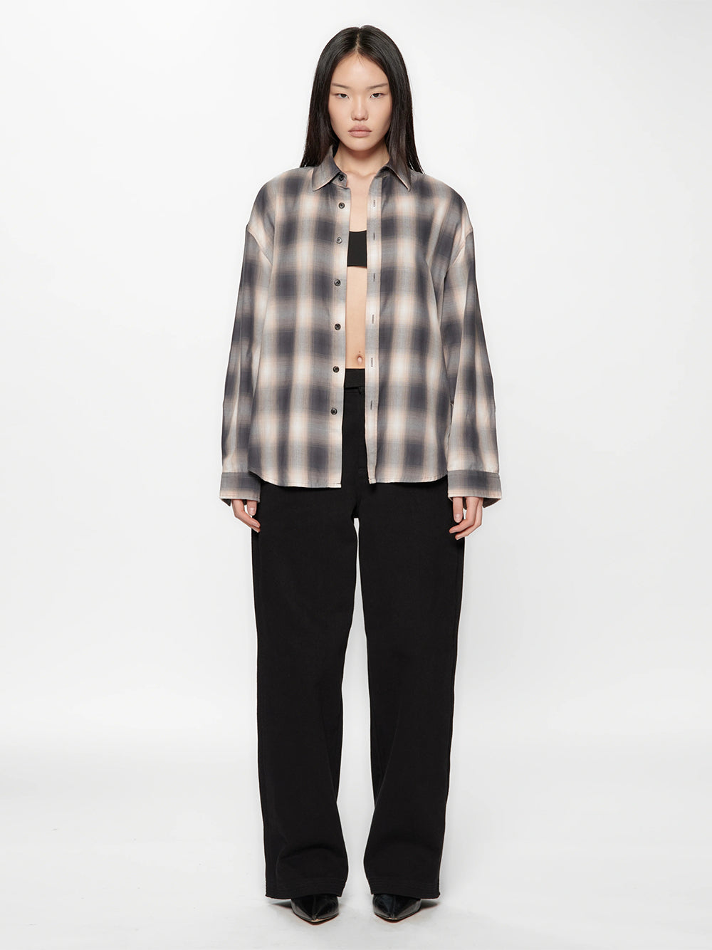 Drop Ls Shirt (Grey/Pink Check)