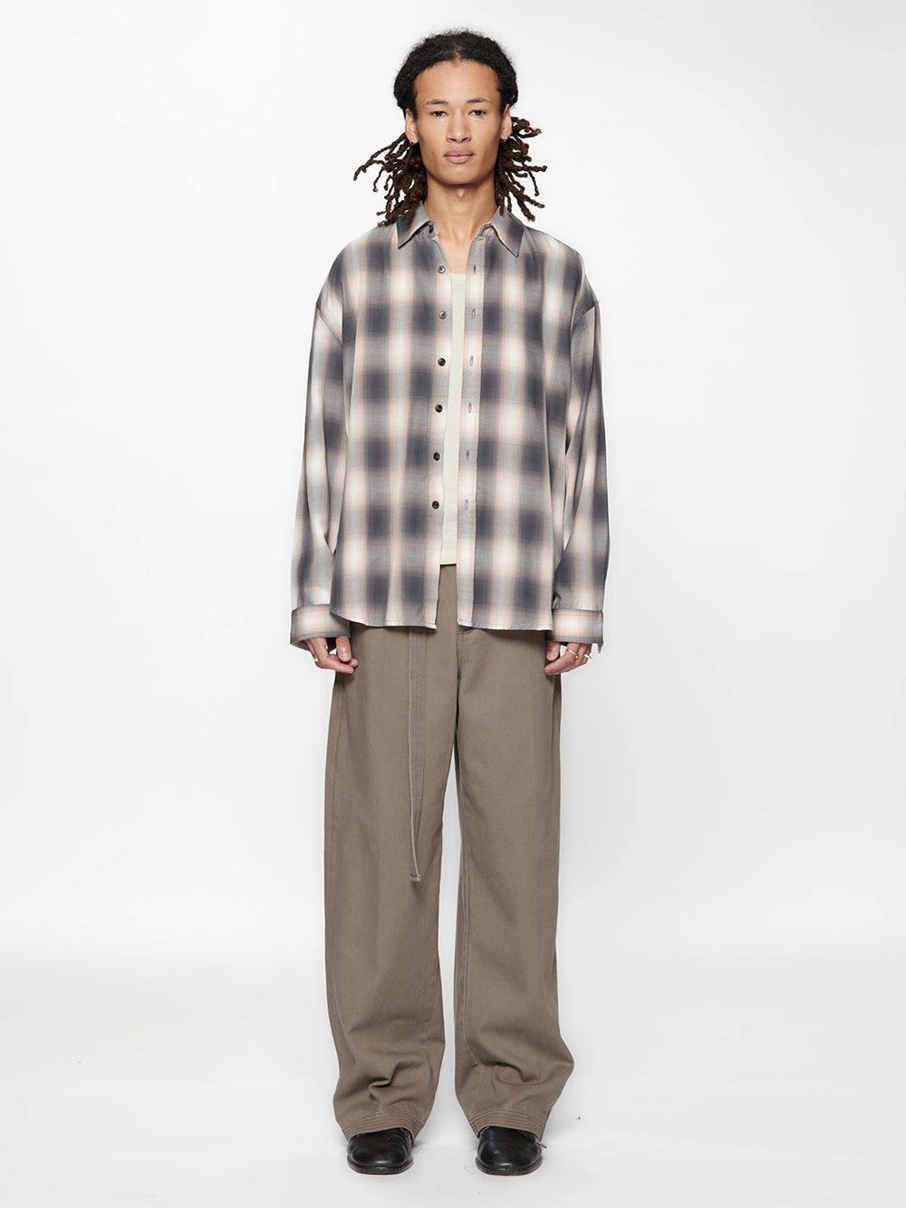Drop Ls Shirt (Grey/Pink Check)