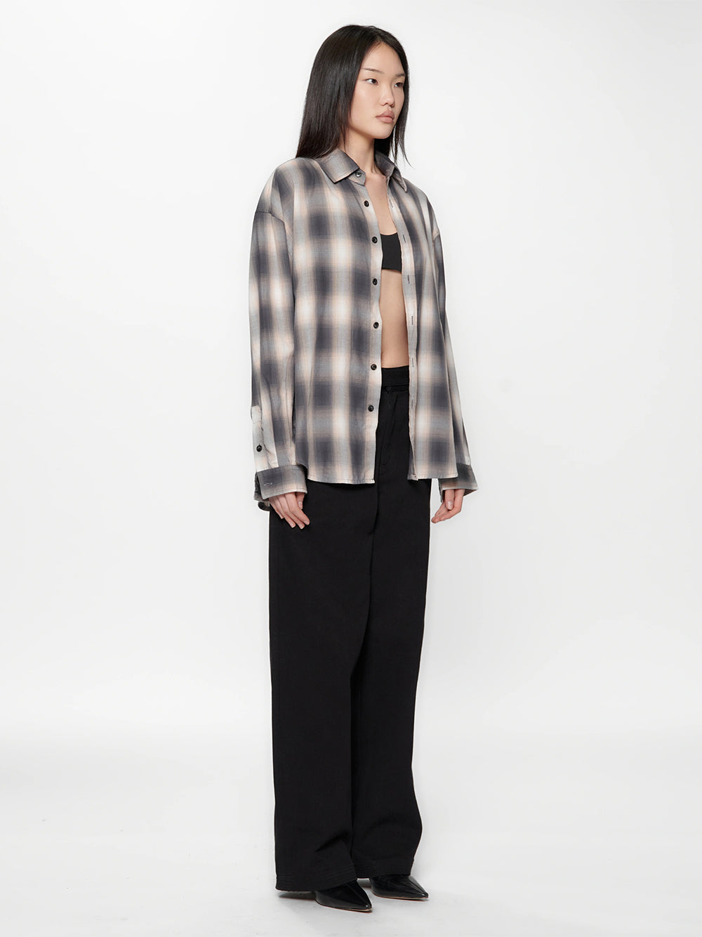 Drop Ls Shirt (Grey/Pink Check)