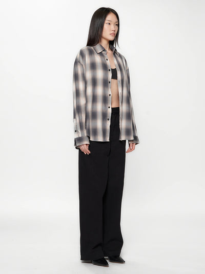 Drop Ls Shirt (Grey/Pink Check)
