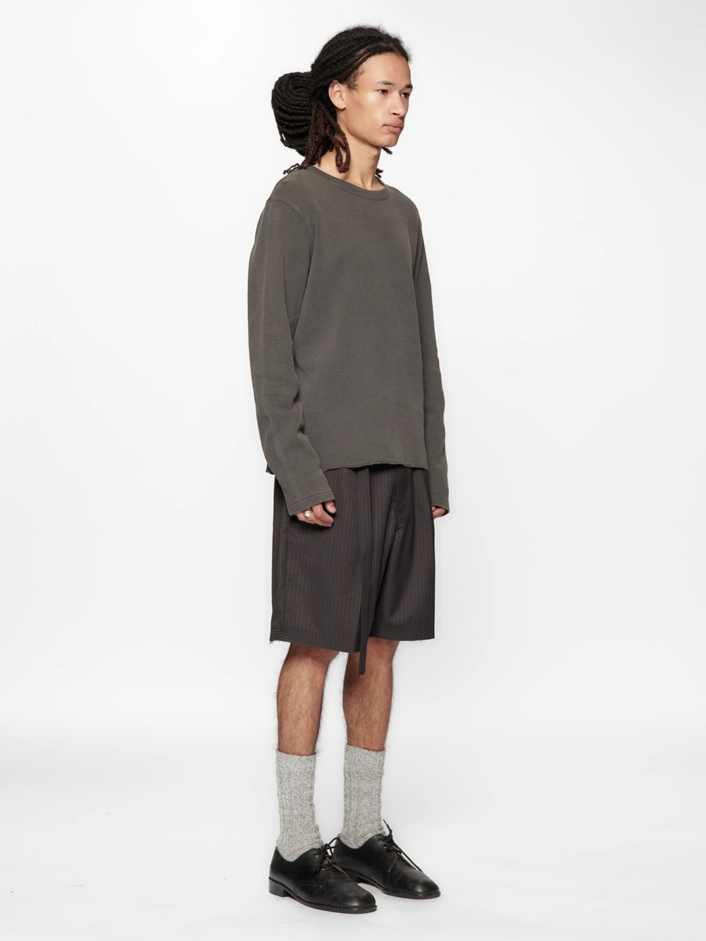 Cut Short Black Herringbone