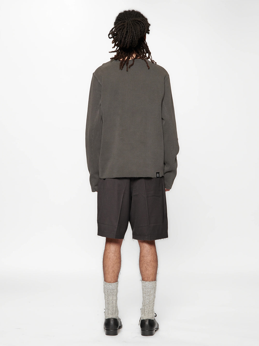 Cut Short Black Herringbone