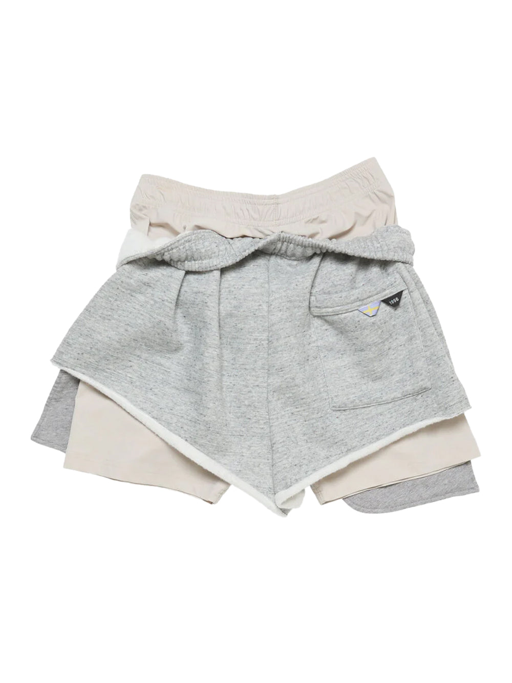 Layered Fleece Shorts Marble Grey Melange