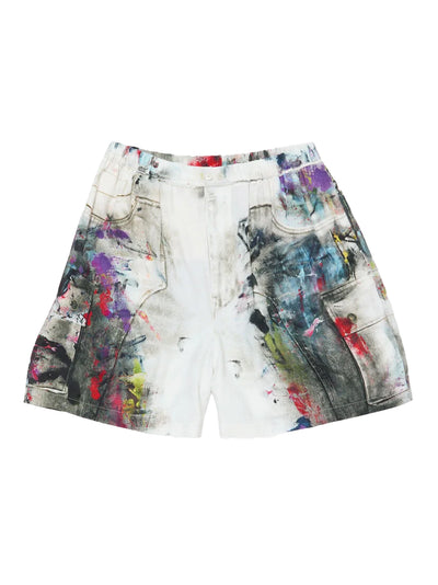 Shorts Printed White Multicolor