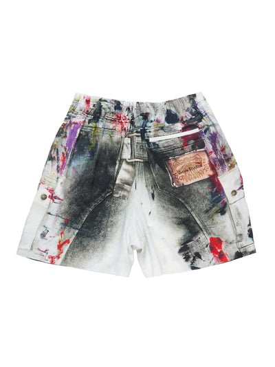 Shorts Printed White Multicolor
