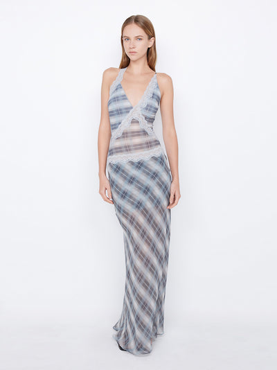 Seanna Asym Maxi Dress (Storm Check)