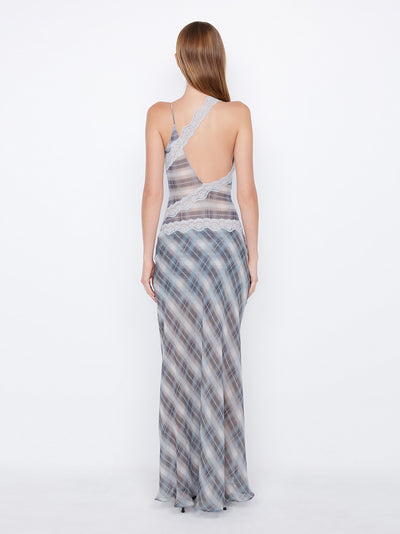 Seanna Asym Maxi Dress (Storm Check)