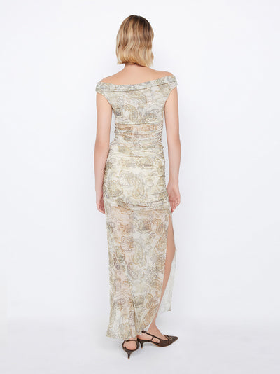 Shyla Off Shoulder Dress (Faded Paisley)