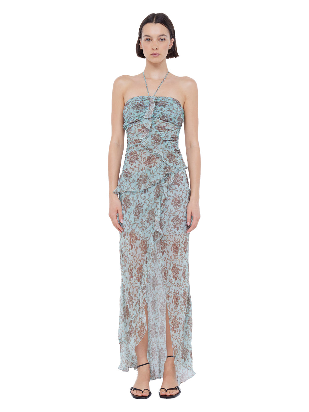 Twiggy Frill Maxi Dress (Juniper Floral)