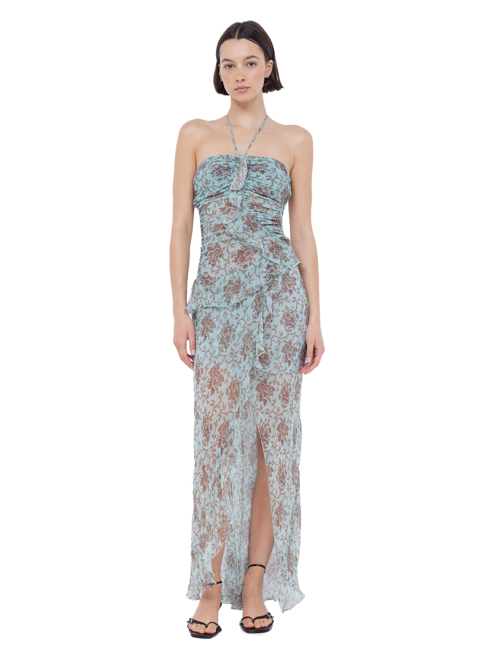 Twiggy Frill Maxi Dress (Juniper Floral)