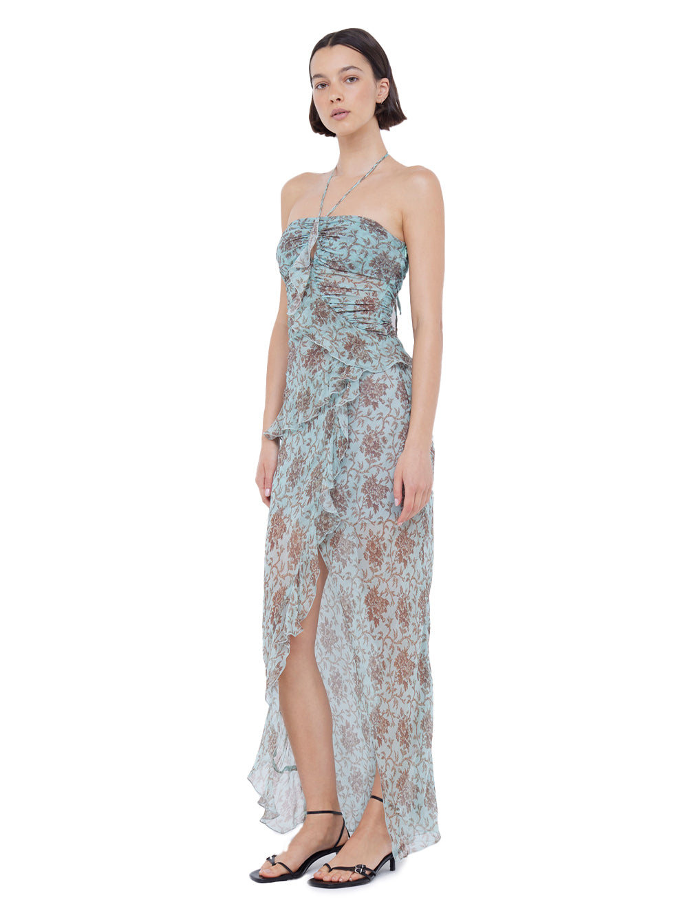 Twiggy Frill Maxi Dress (Juniper Floral)