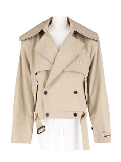 Cropped Trench Coat Camel Beige