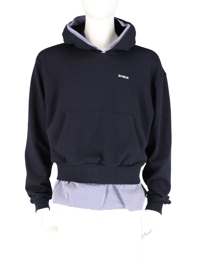 Fake Layering Hoodie Navy/Blue