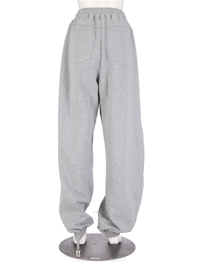 Two-Tuck Training Pants Melange Grey