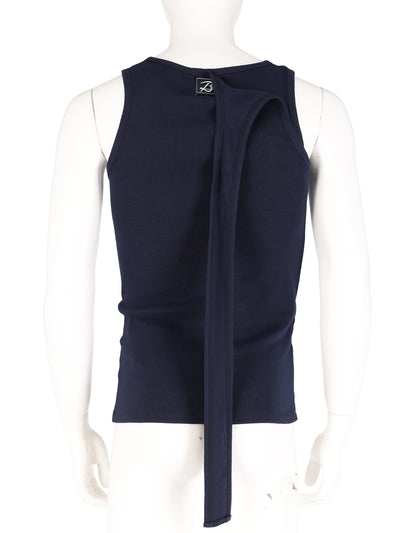 Rolling Strap Layered Sleevele Dark Navy
