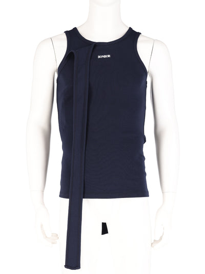 Rolling Strap Layered Sleevele Dark Navy